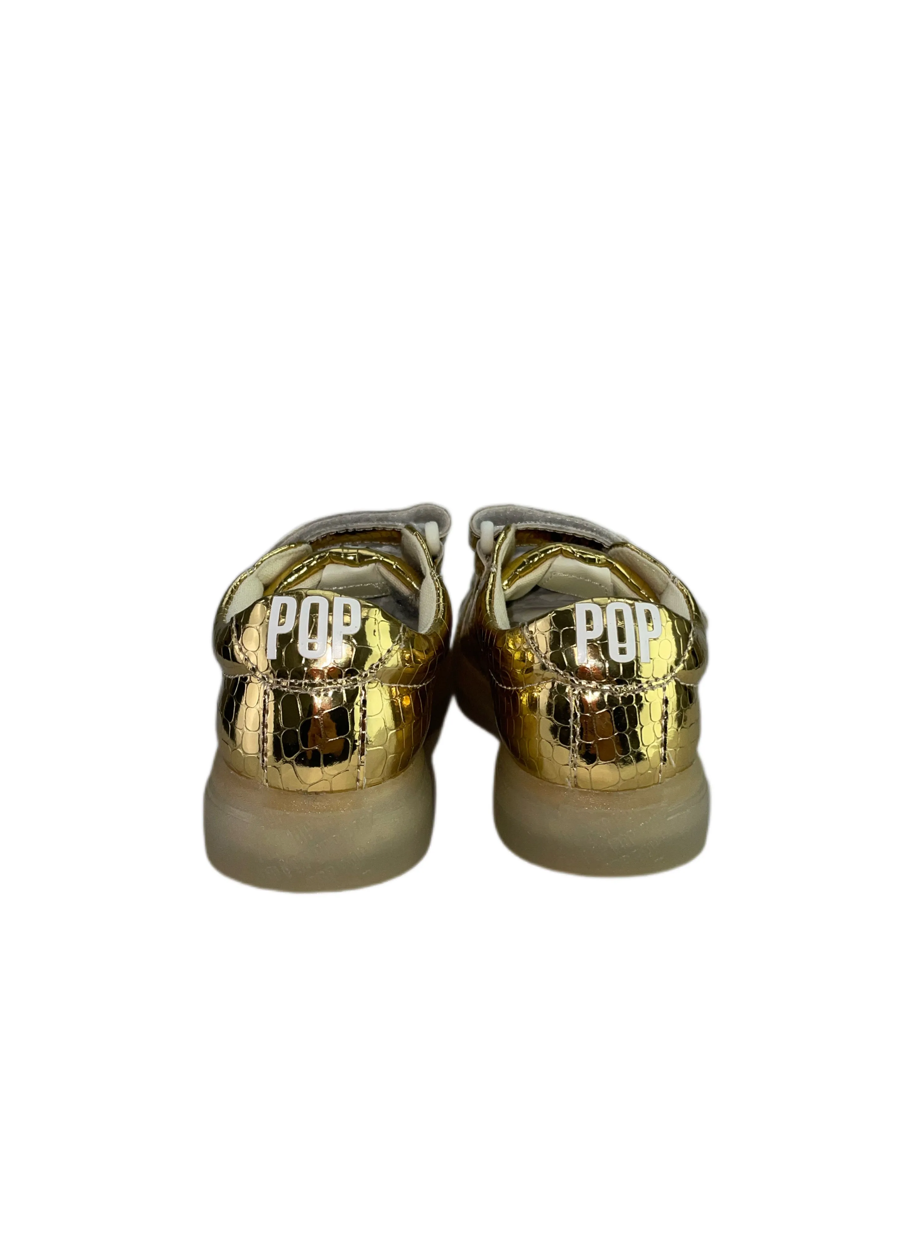 POP SHOES Little Kid's Gold St Laurent Ez Croc Sneakers SP19LVCGK NWB