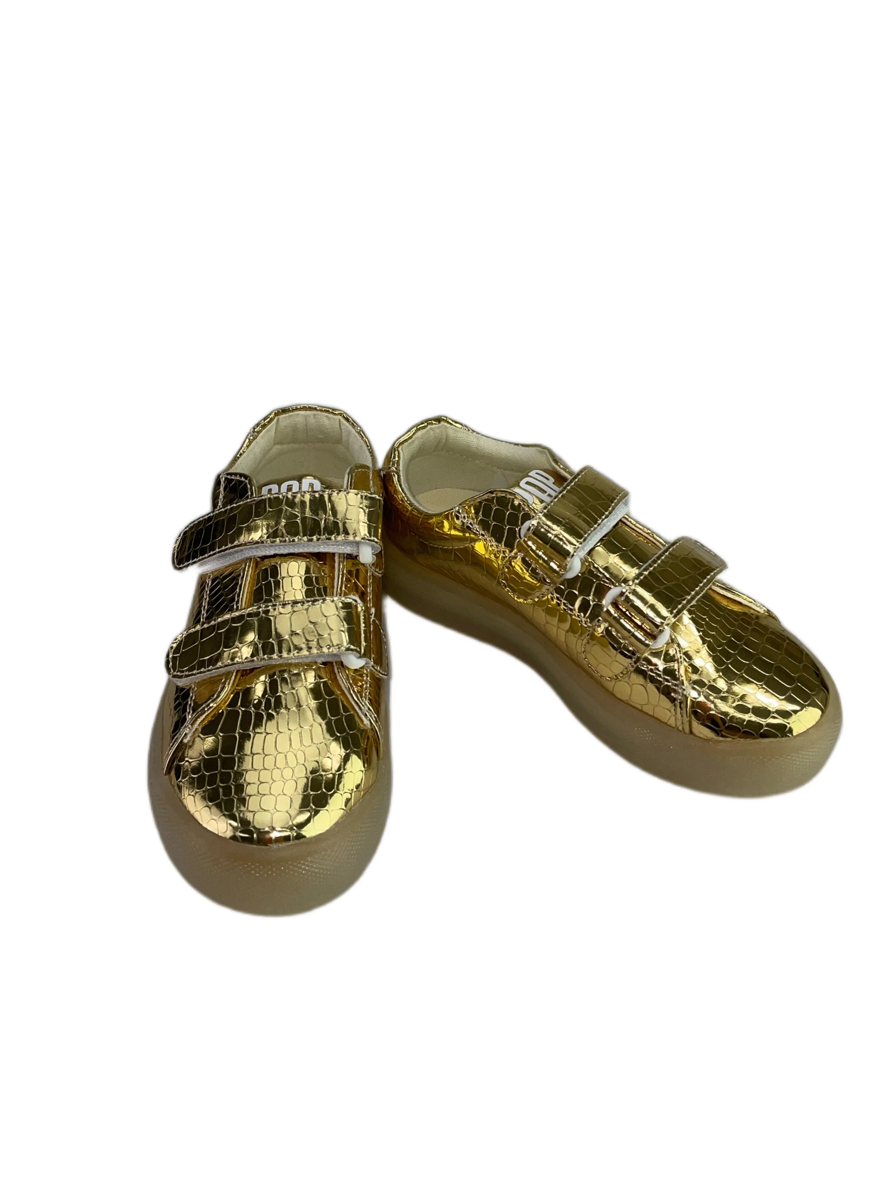 POP SHOES Little Kid's Gold St Laurent Ez Croc Sneakers SP19LVCGK NWB