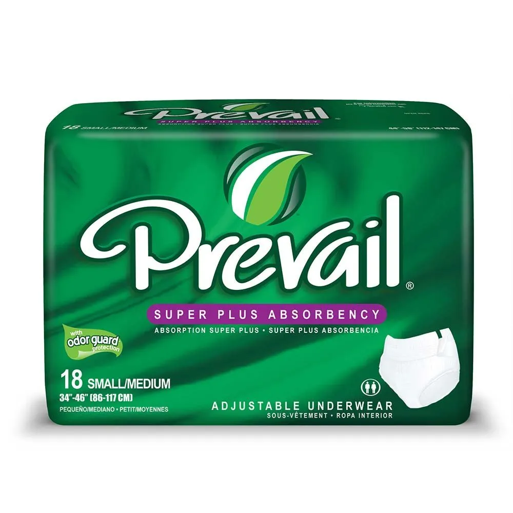 Prevail Adjustable Underwear - Small/Medium 72/case