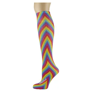 Rainbow Chevron Youth Knee Highs