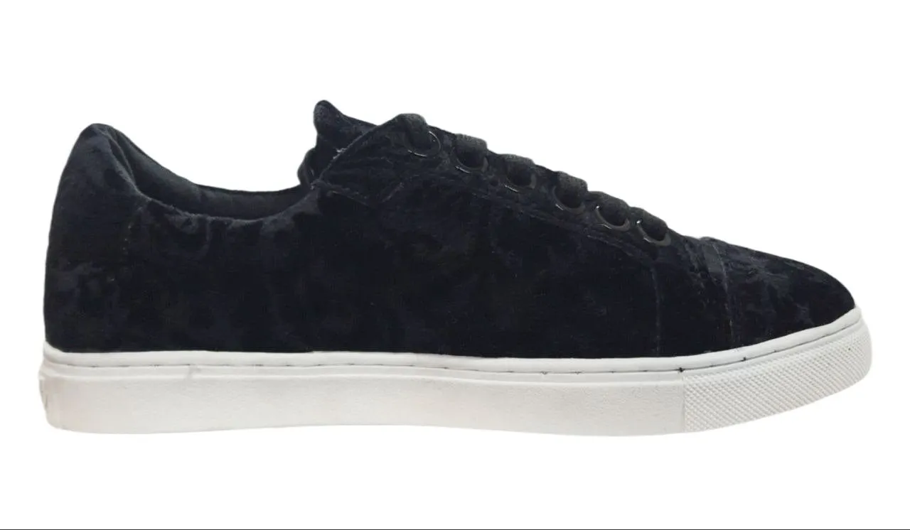 REBECCA MINKOFF Women's Black Velvet Bleecker Too Sneakers #M285030 6.5 NWB