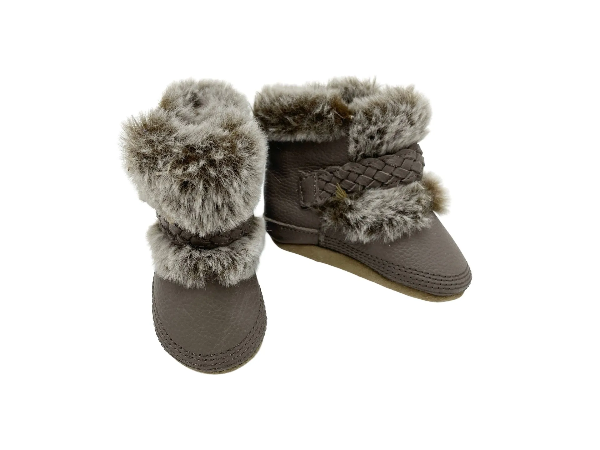 Robeez faux fur booties - 0-6m