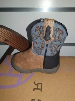 Roper Infant Cowbaby Dalton Boots Tan Blue