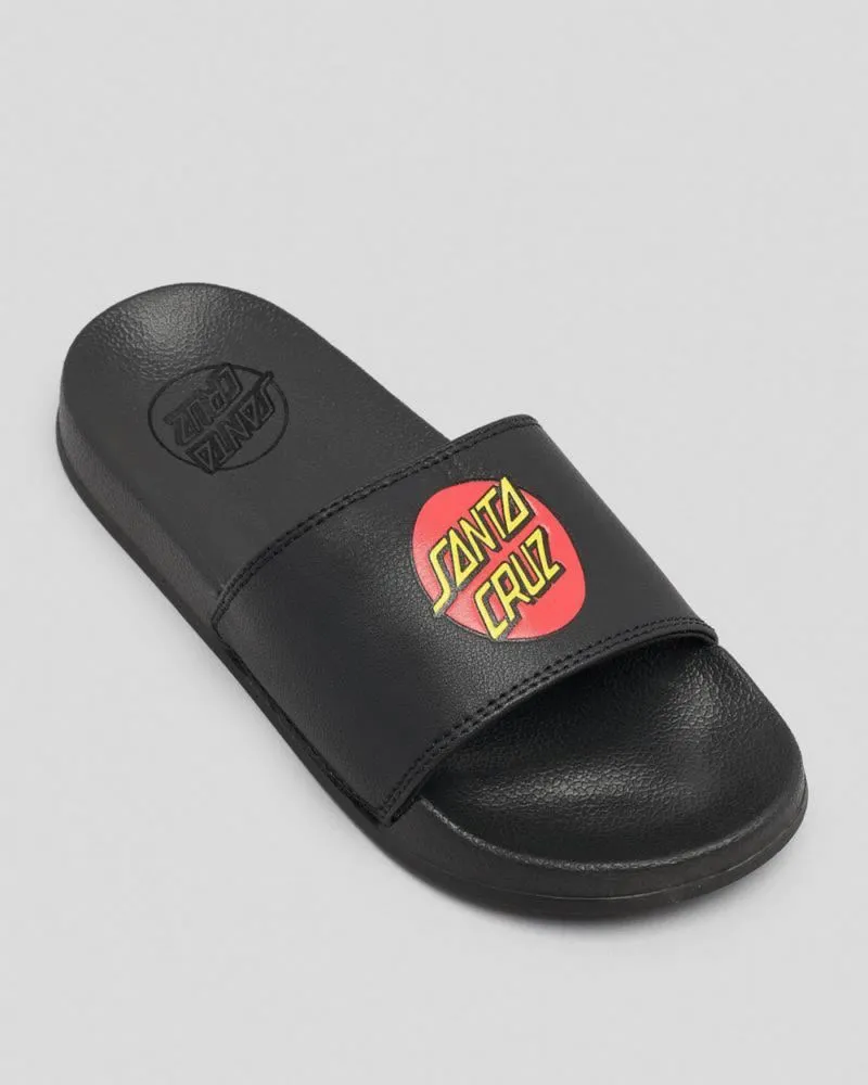 Santa Cruz Youth Slides Youth Classic Dot - Black
