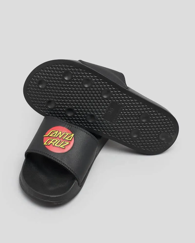 Santa Cruz Youth Slides Youth Classic Dot - Black