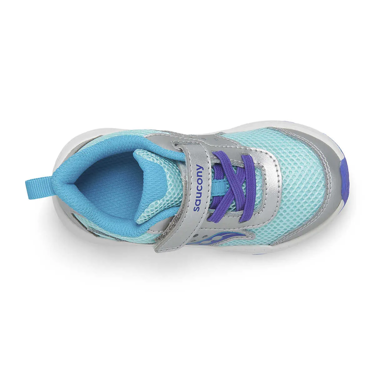 Saucony Kid's Ride 10 Jr. Sneaker (Silver/Turquoise)