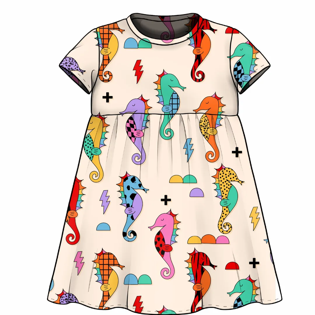 Seahorse Cream Dress, Cap Sleeve SALE