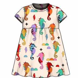 Seahorse Cream Dress, Cap Sleeve SALE