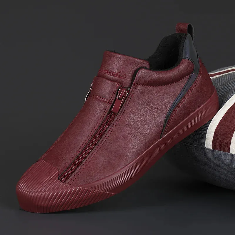 Sebastian – Trendy Leather Men’s Slip-On Running Shoes