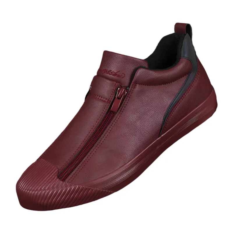Sebastian – Trendy Leather Men’s Slip-On Running Shoes