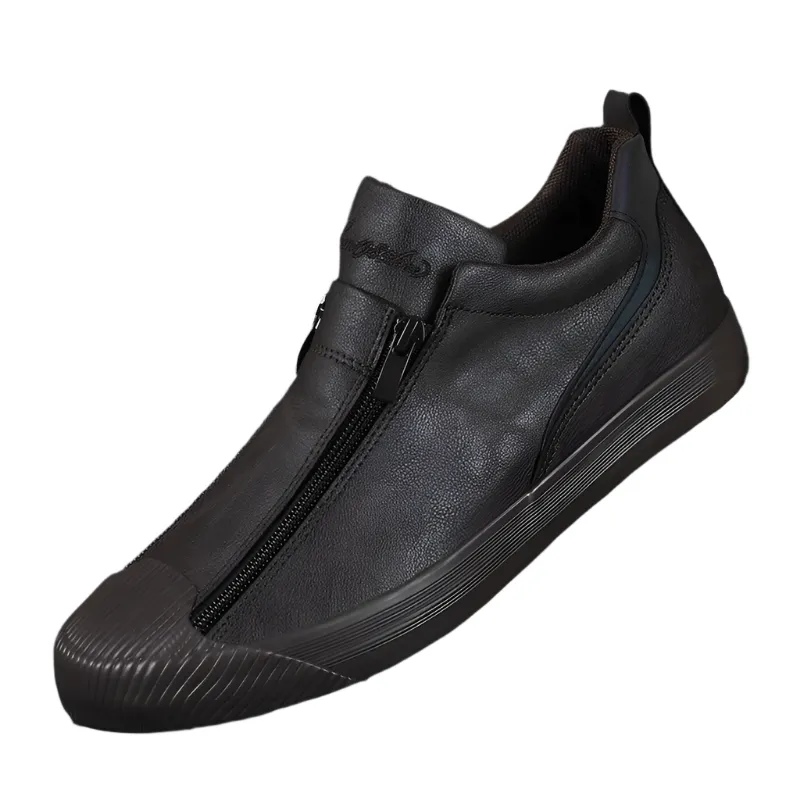 Sebastian – Trendy Leather Men’s Slip-On Running Shoes