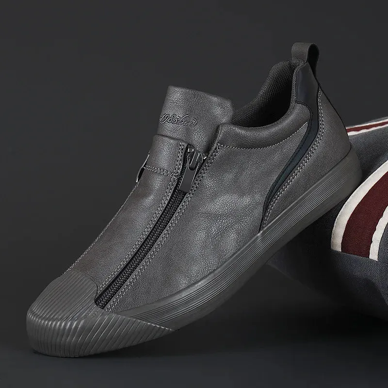 Sebastian – Trendy Leather Men’s Slip-On Running Shoes