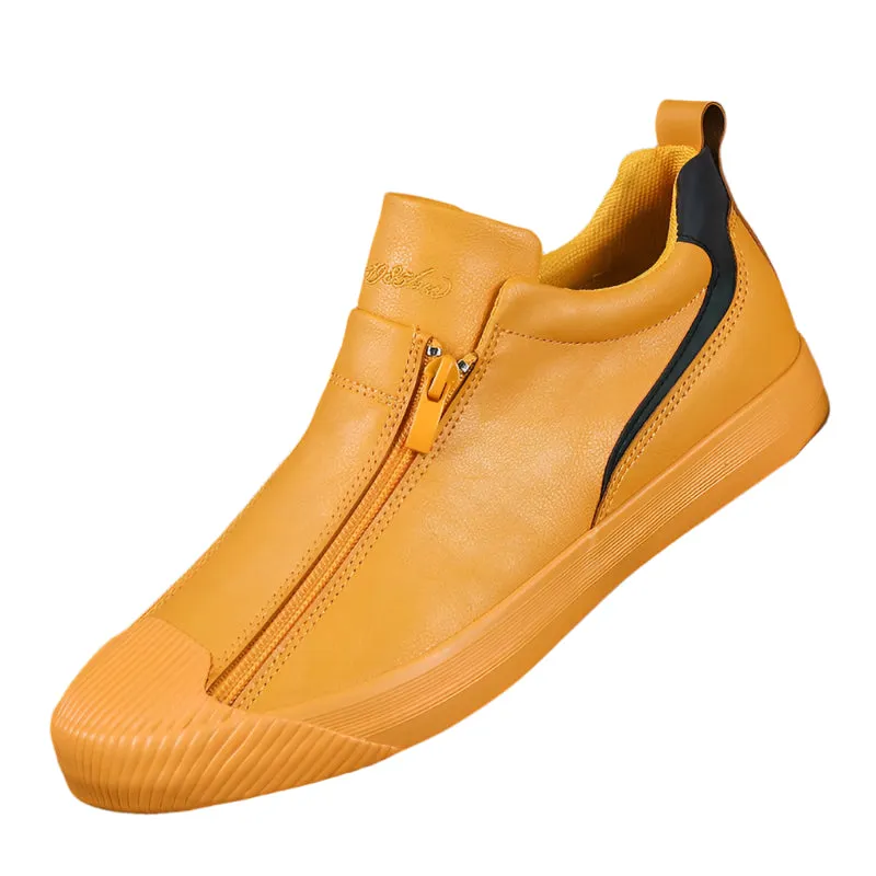 Sebastian – Trendy Leather Men’s Slip-On Running Shoes