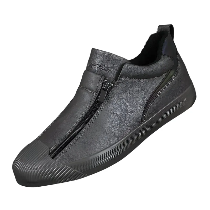 Sebastian – Trendy Leather Men’s Slip-On Running Shoes