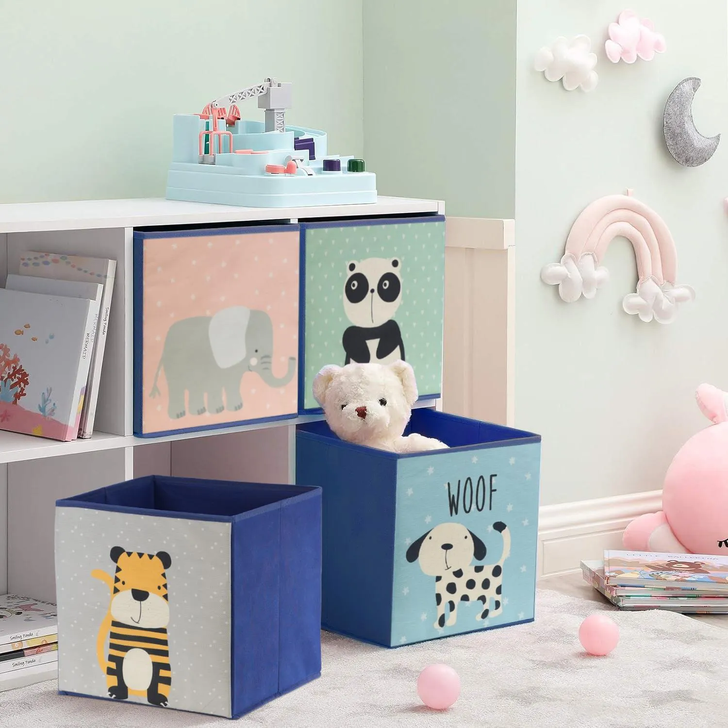 Set of 4 Animal Design Storage Boxes
