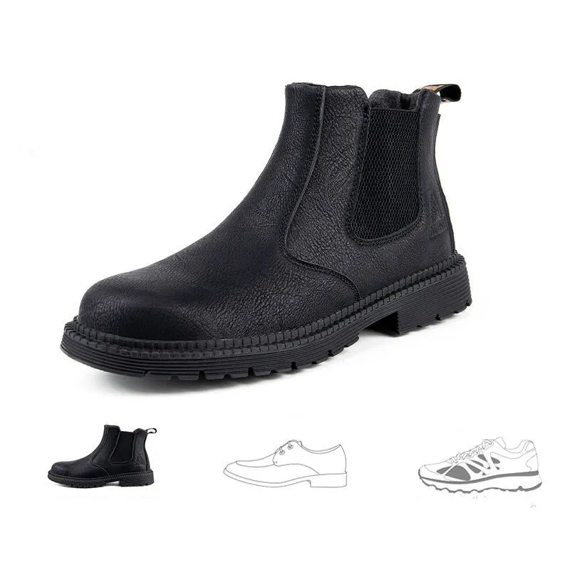 Shoes Men's Breathable Anti-Smashing Anti-Piercing Steel Toe  Protective Shoes