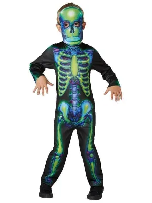 Skeleton Neon Glow in the Dark Children's Costume