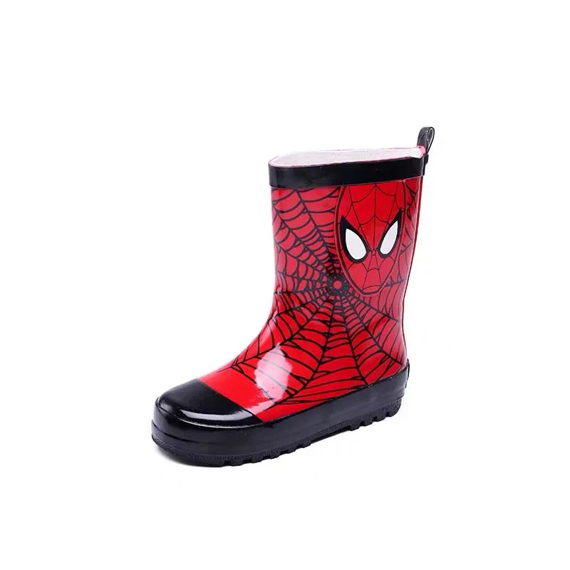 Spider man rain shoes儿童雨鞋雨衣雨伞套装男童蜘蛛侠时尚防滑卡通雨靴小孩水鞋学生鞋
