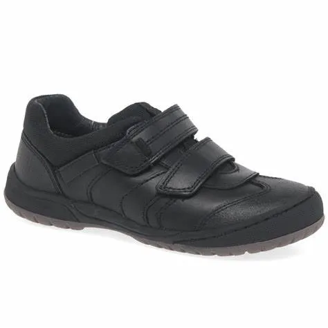 Start Rite Junior Flexy Tough Black Riptape School Shoe