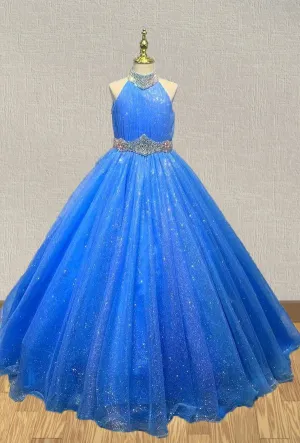 Stunning Beaded Bodice Little Child Sparkly Gown