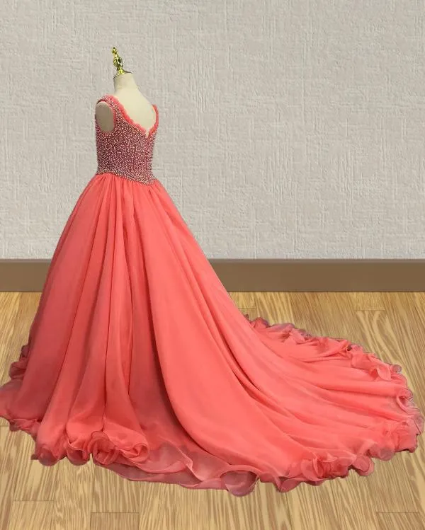 Stunning Beaded Bodice Little Princess Long Prom Couture