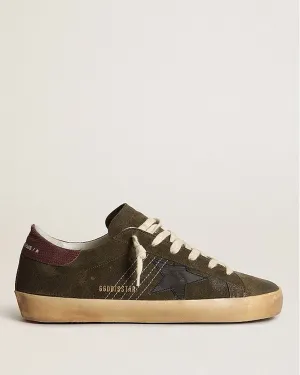 super-star suede with stitching on quarter leather star - green/black/bordeaux