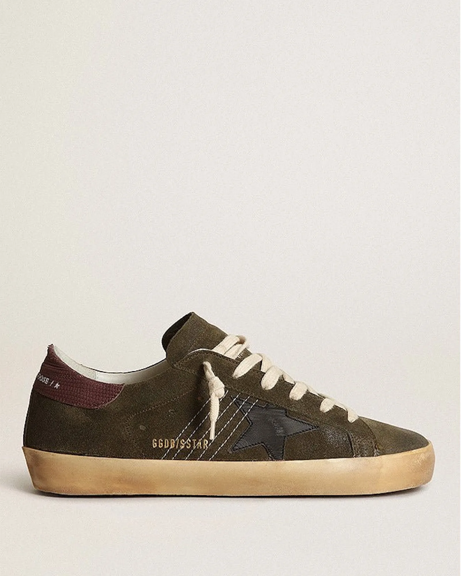 super-star suede with stitching on quarter leather star - green/black/bordeaux