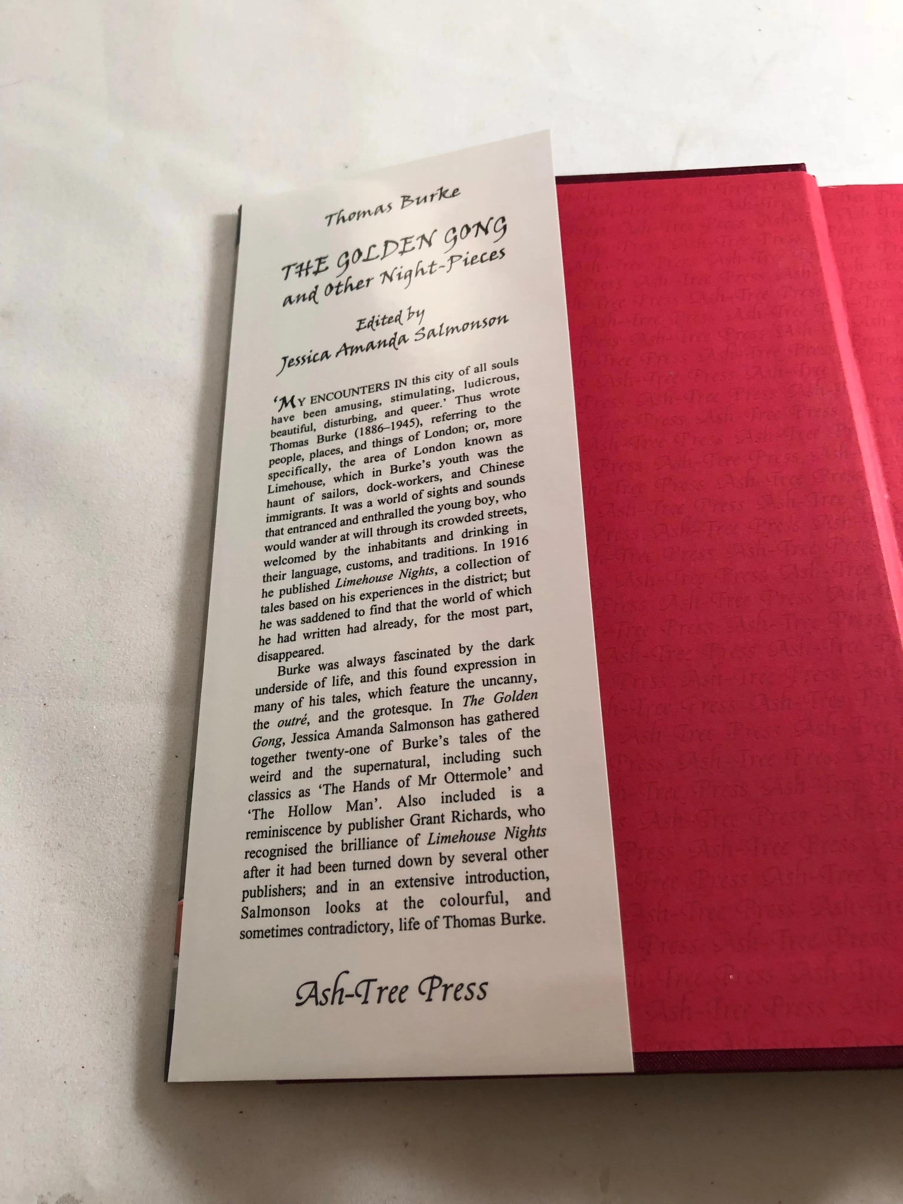 Thomas Burke-The Golden Gong and Other Night-Pieces, Ash-Tree Press 2001, Limited Print