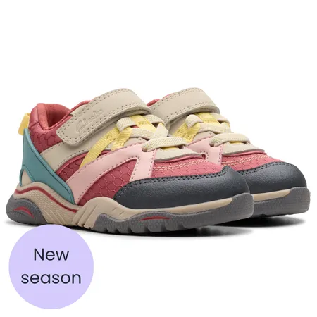UK 4.5 Pink Combo Feather Pace Trainers