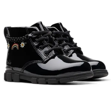 UK 8 Black Patent Evyn Boots