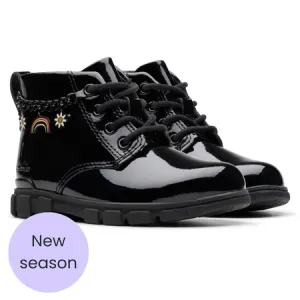 UK 8 Black Patent Evyn Boots