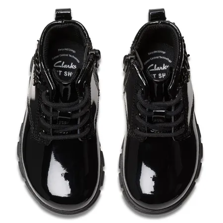 UK 8 Black Patent Evyn Boots