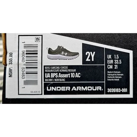 Under Armour BPS Assert 10 AC Kid's Shoes Size 2Y