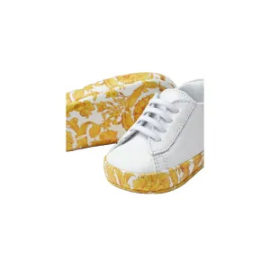 VERSACE BAROCCO BABY SHOES WHITE/GOLD