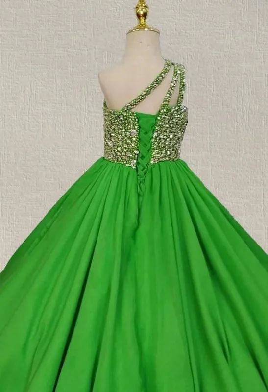 Young Girls Beaded Bodice Glitz Evening Gown